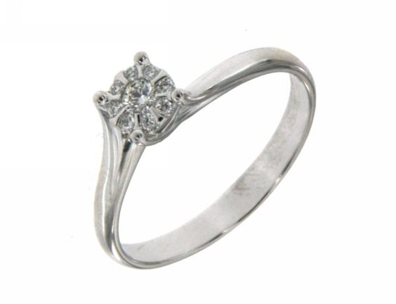 Anello Mirco Visconti Donna Solitario in Oro bianco Diamante AB967/20 - AB967/20